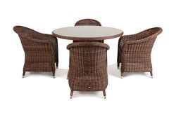 "Равенна" обеденная группа плетеная, цвет коричневый