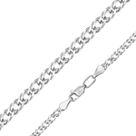 Цепь из белого золота с алмазной гранью (плетение «Двойной ромб»)