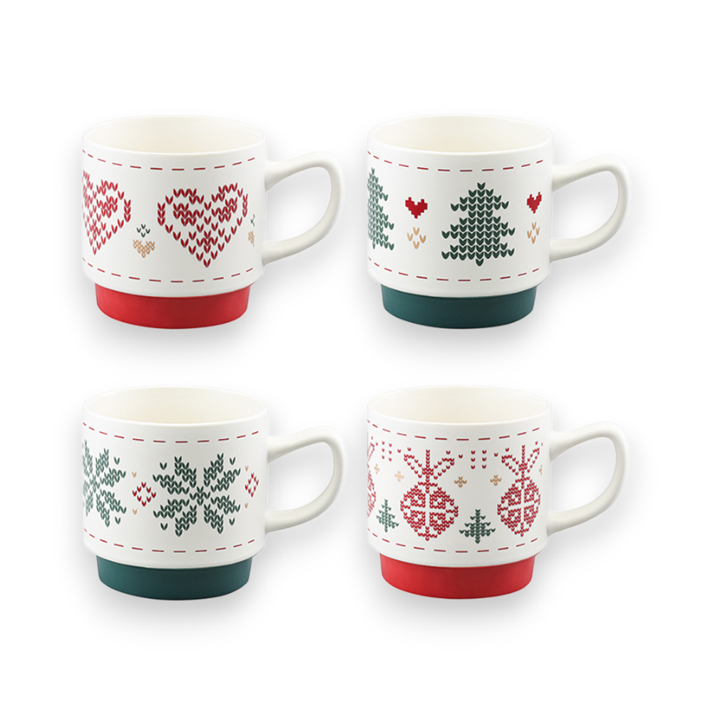 Набор из четырех кружек Knitted tale 380 мл