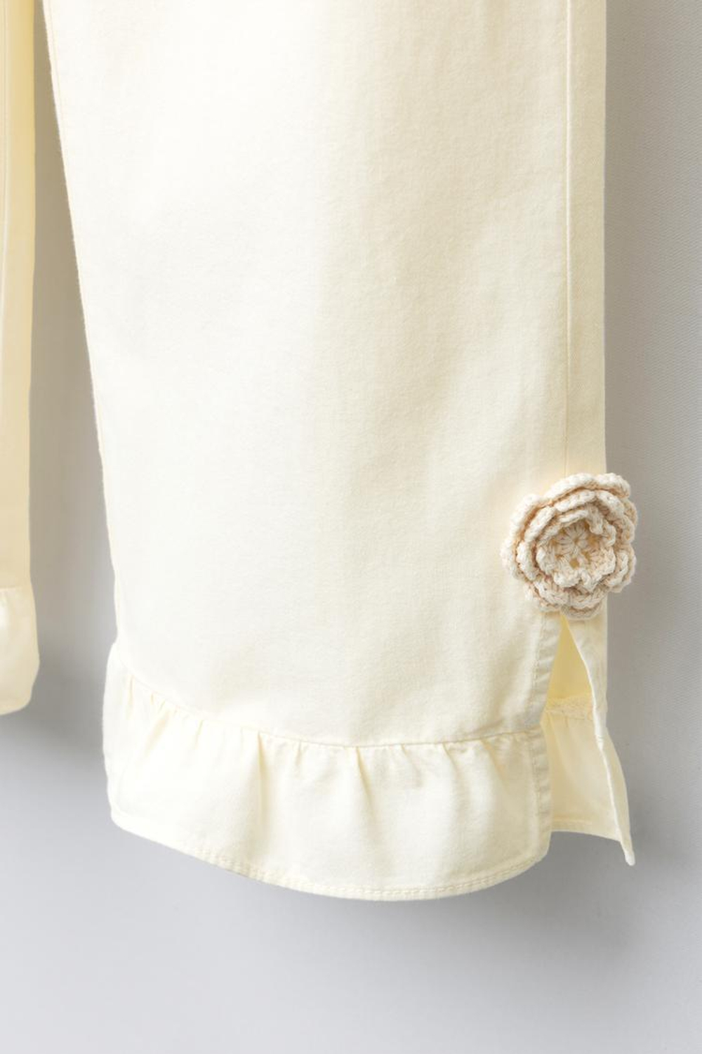 ZARA БРЮКИ С ВОЛАНАМИ, ЭКРЮ