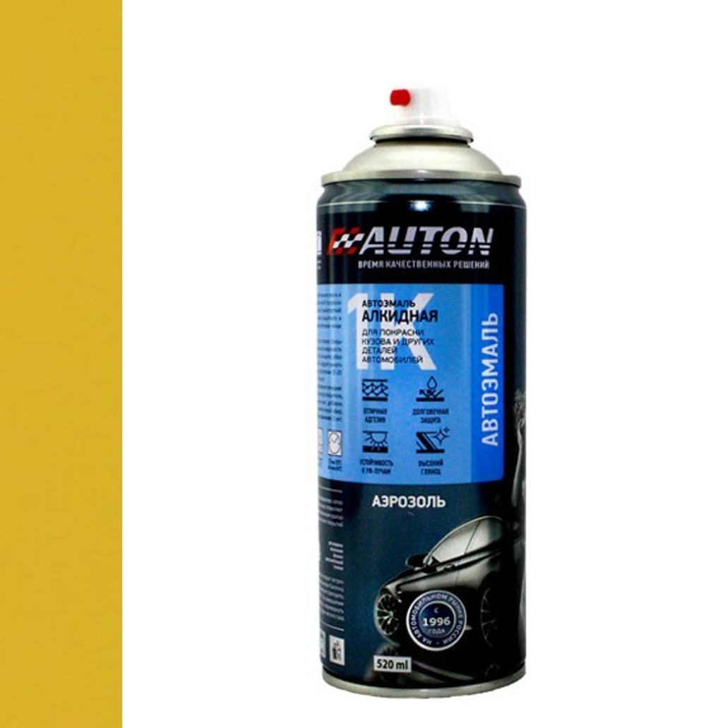 AUTON Автоэмаль алкидная ЖЁЛТАЯ 1035, аэрозоль 520мл