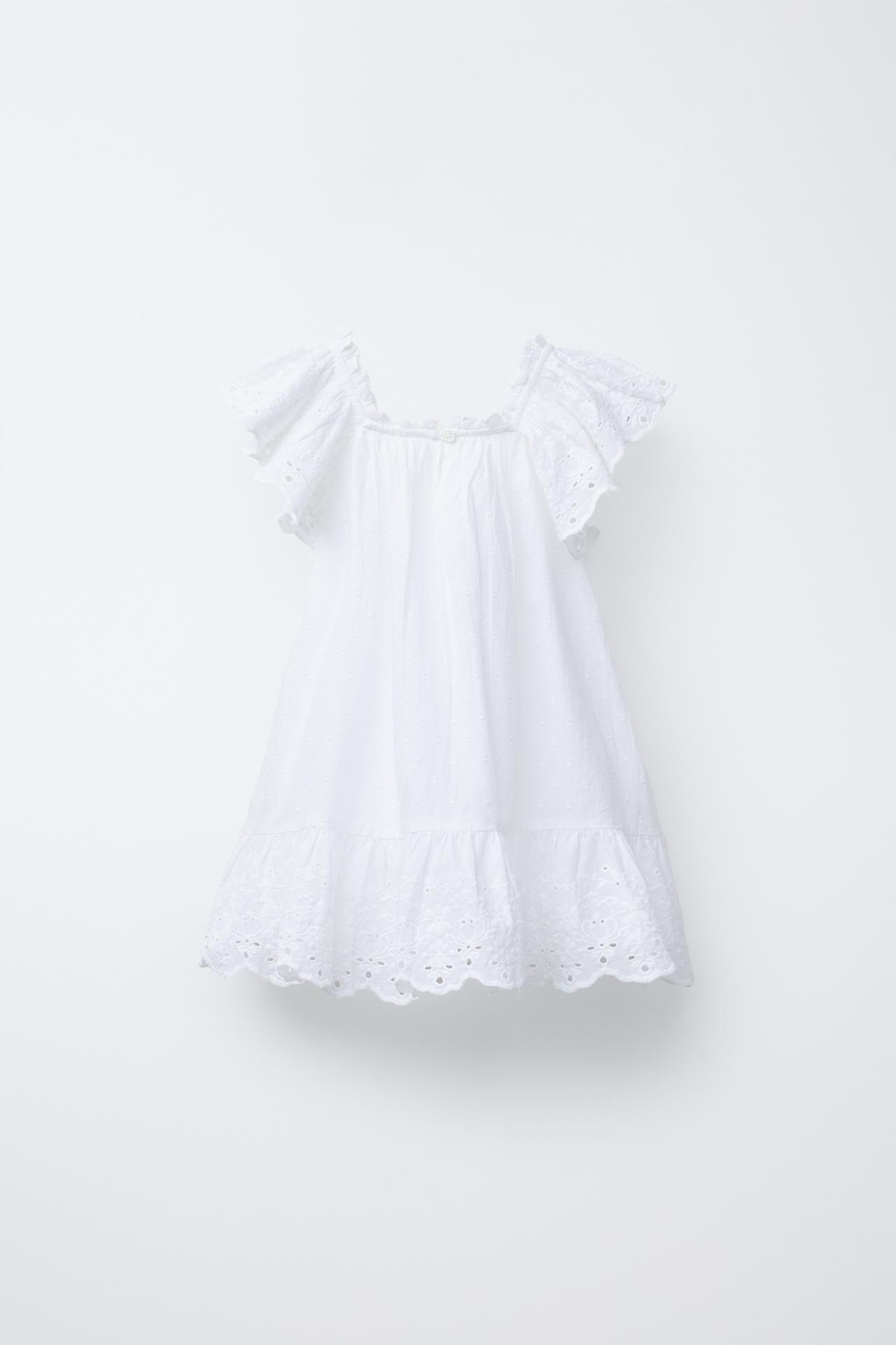 ZARA ПЛАТЬЕ С ВЫШИВКОЙ, БЕЛЫЙ