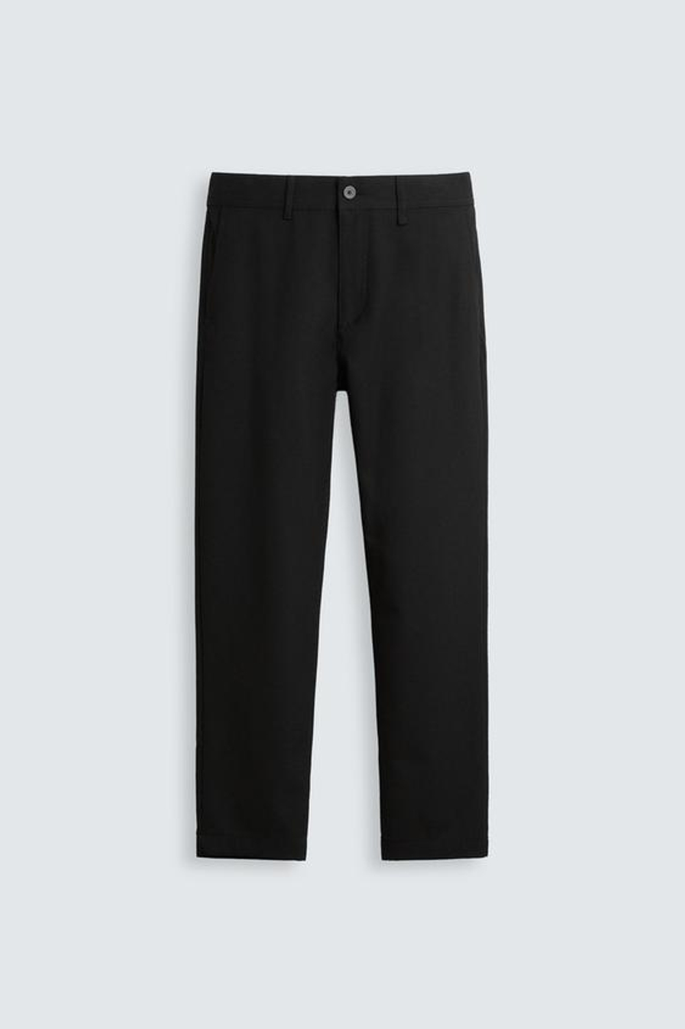 ZARA БРЮКИ ЧИНОС ИЗ КОМФОРТНОЙ РЕЛЬЕФНОЙ ТКАНИ, ЧЕРНЫЙ