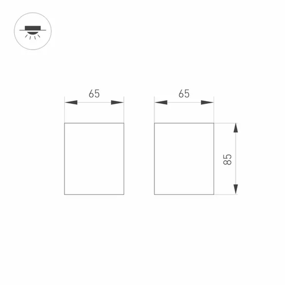 Светильник SP-ORIENT-SURFACE-TC-S65x65-10W Day4000 (WH, 30 deg, 230V) (Arlight, IP20 Металл, 5 лет) 031855