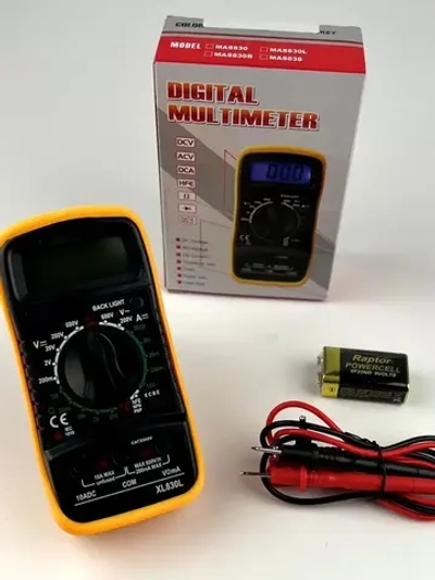 Цифровой мультиметр с звуковой прозвонкой цепи, тестер электрический напряжения постоянного и переменного тока до 600 В, ударопрочный вольтметр для авто