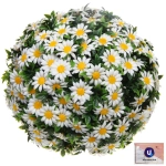 Искусственное растение шар «Самшит» цветы белые D-30см Ultramarine