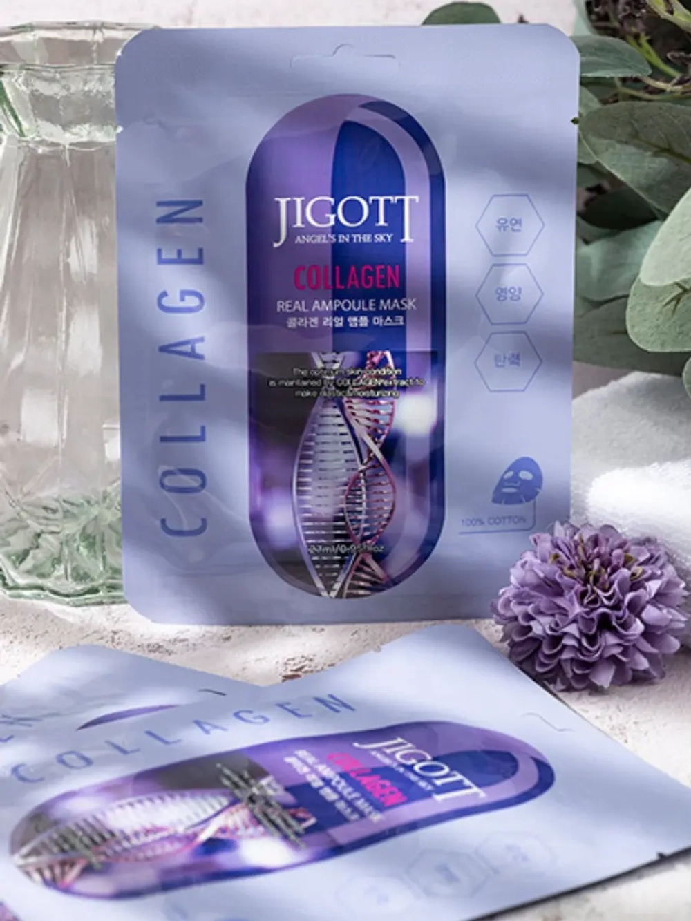 JIGOTT - МАСКА АМПУЛЬНАЯ ДЛЯ ЛИЦА С КОЛЛАГЕНОМ REAL AMPOULE MASK COLLAGEN, 27 ML
