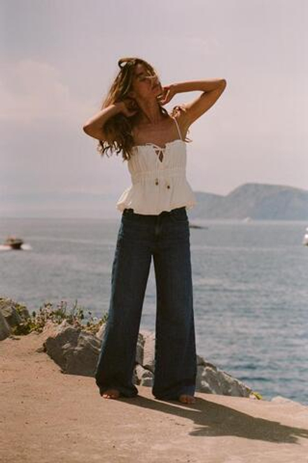 ZARA ДЖИНСЫ Z1975 WIDE LEG С ВЫСОКОЙ ПОСАДКОЙ, ВЫЦВЕТШИЙ СИНИЙ