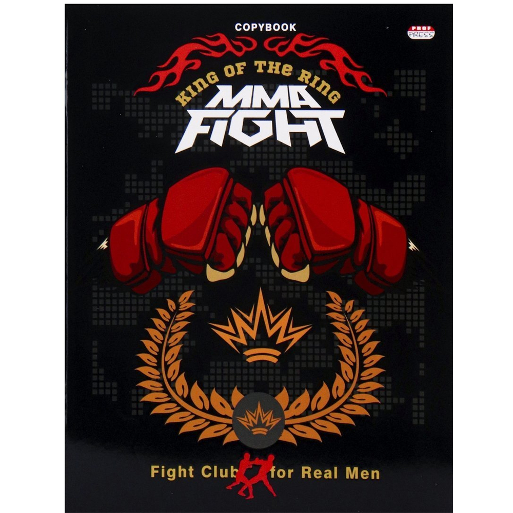 Тетрадь 48л., А5, клетка, Проф-Пресс, "Мужской спорт" скрепка, мелованный картон, выб.лак, 5 дизайнов в спайке