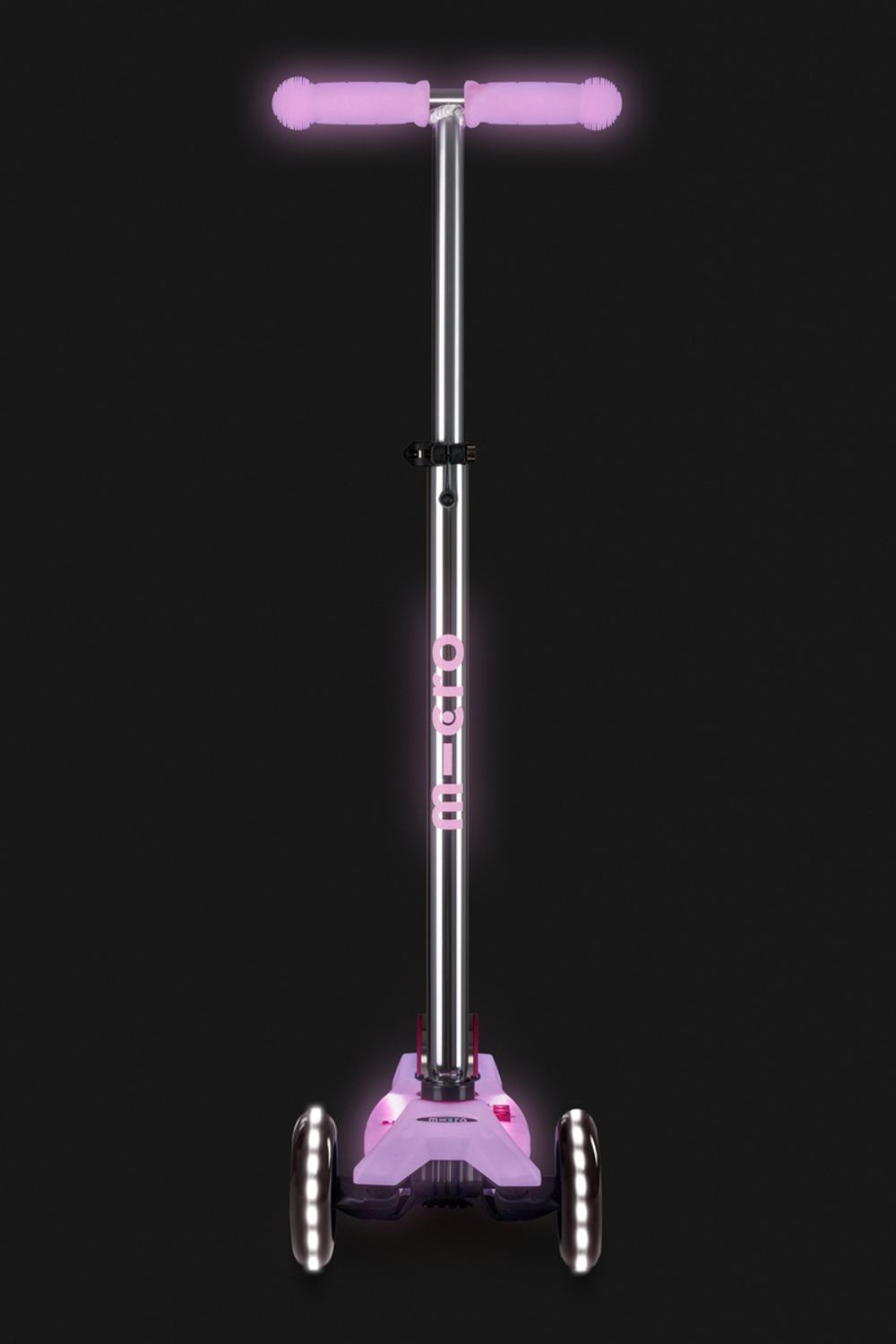 Самокат Maxi Micro Deluxe Glow Plus (светящийся) LED яркий сиреневый