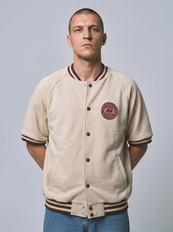 Бомбер с коротким рукавом от New Pole, бежевого цвета