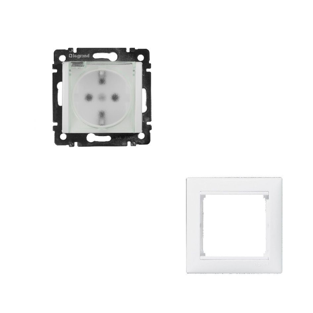 Legrand розетка 4220 с рамкой 1 белая