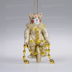 Ёлочная игрушка Медведь на колесе