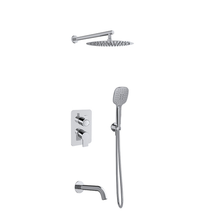 Встраиваемый смеситель для душа с изливом, тропическим и ручным душем BLAUTHERM 941513RM300