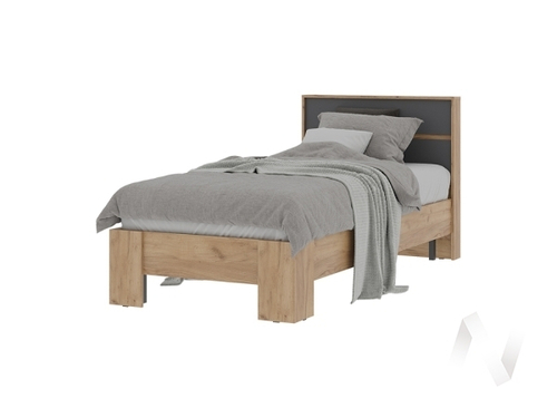 Кровать 0.9х2.0 КР 01 МС Хелен ЛДСП (дуб крафт золото/серый графит)