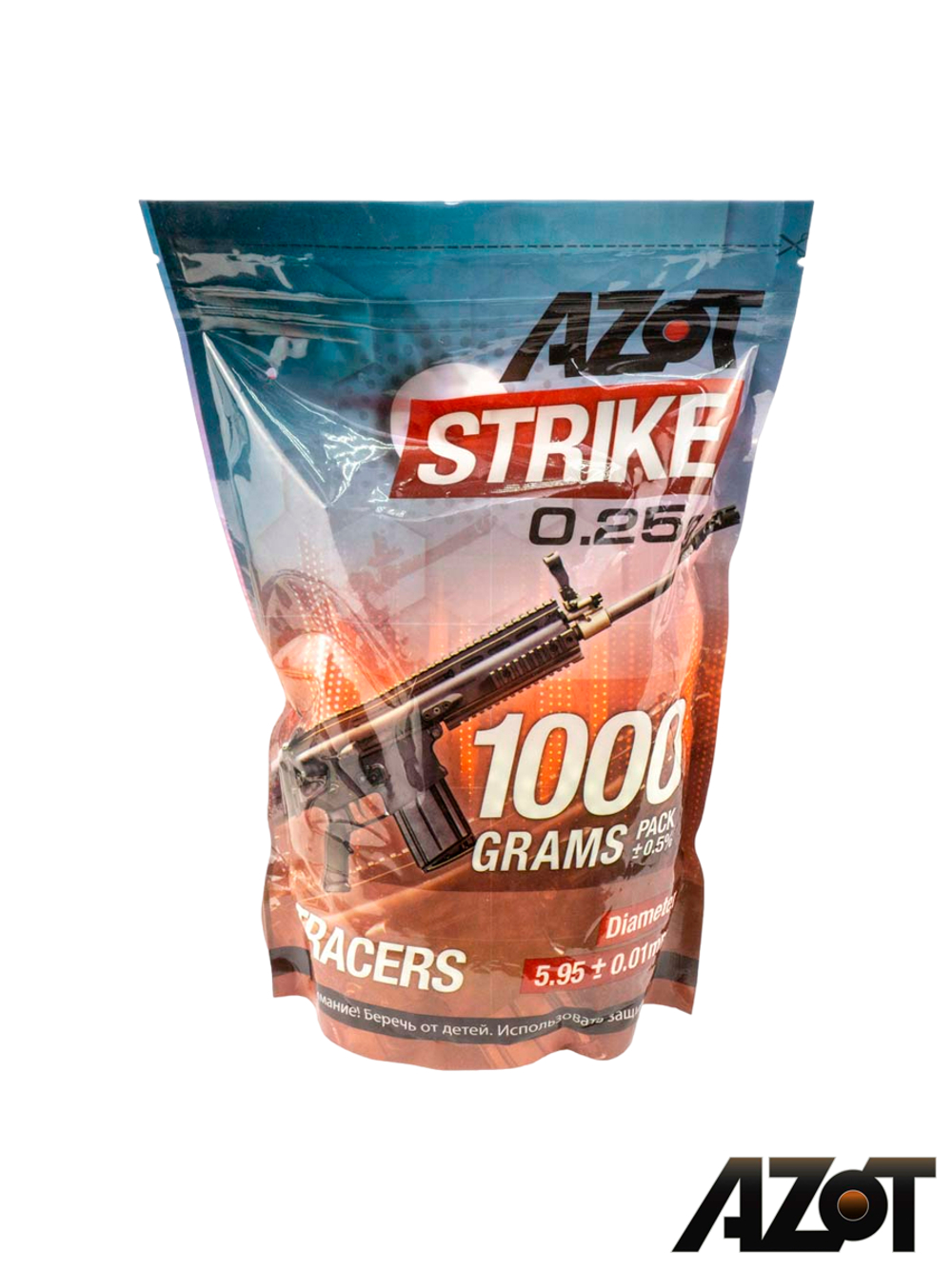 Шары трассерные Azot Strike Tracers 0,25 g (зелёные, 4000 шт, 1 кг, пакет)
