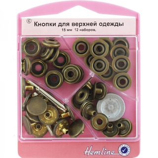 Кнопки с инструментом для установки 15мм 405.S.A Hemline