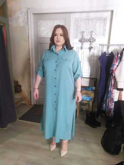 Платье- рубашка из натуральной ткани, размеры 58,60