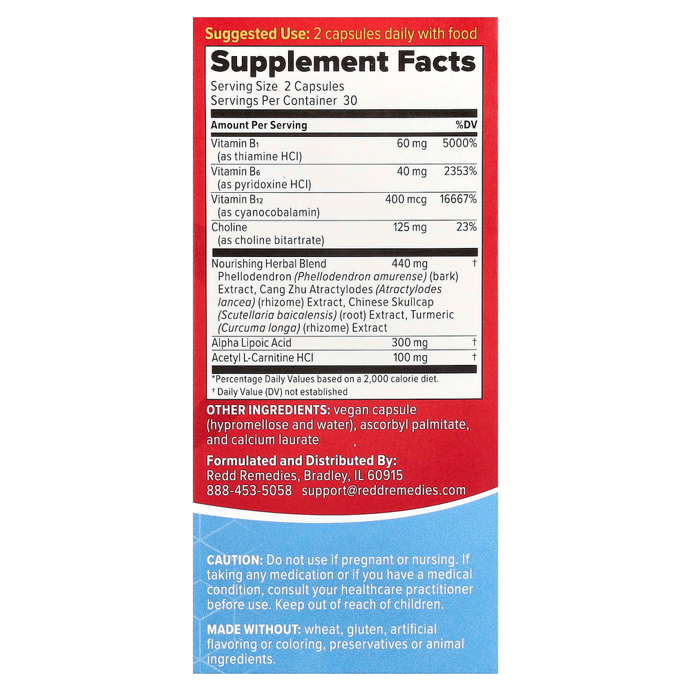 Redd Remedies, Nerve Shield™, для рук и ног, 60 веганских капсул