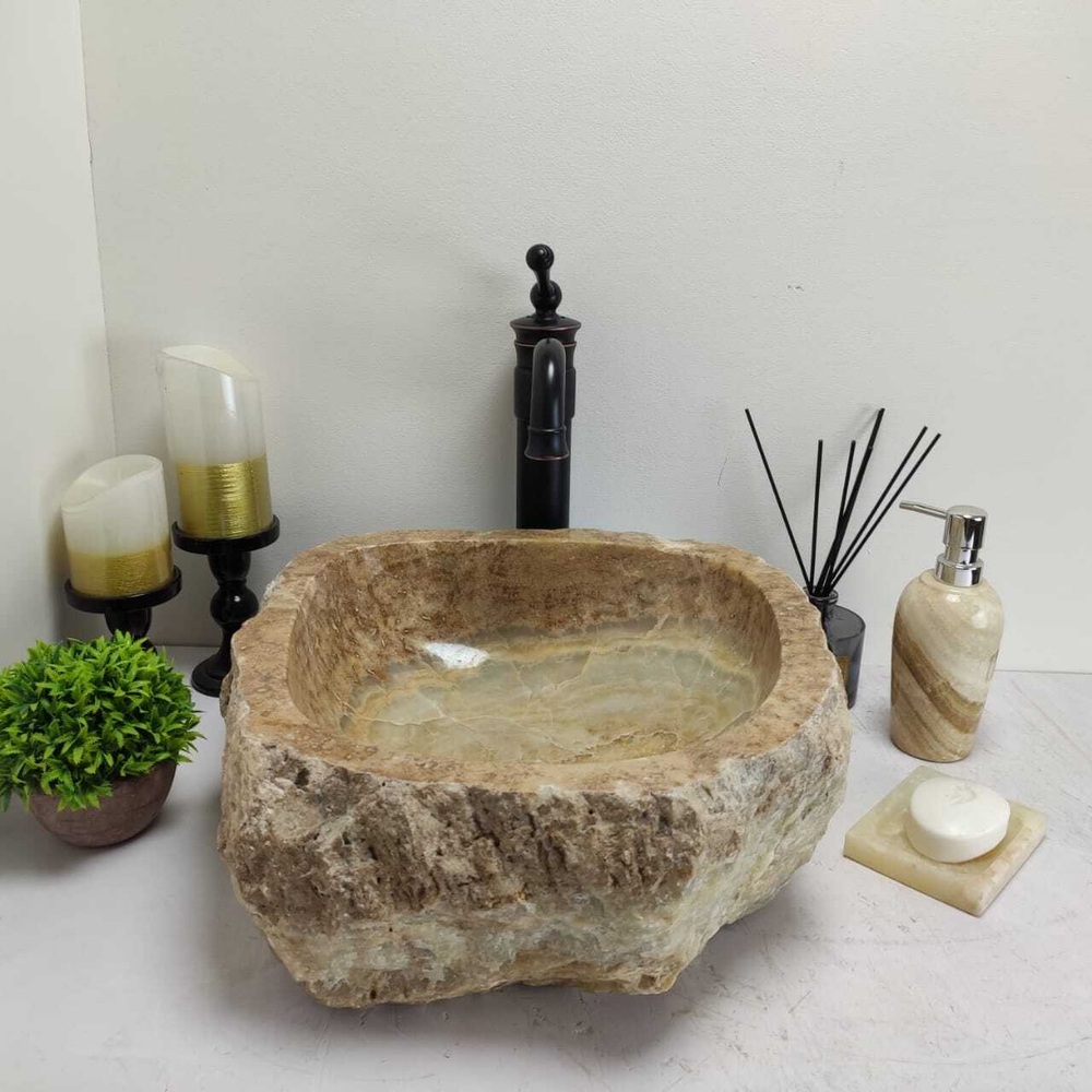 Раковина из оникса Erozy Green EO-60717 38*38*15