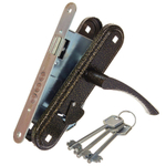 Замок врезной Омега, ЗВ9.1-01, 00-00002932, ручка в комплект, сувальдный, бронз