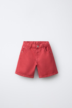 ZARA ШОРТЫ BAGGY, КРАСНЫЙ