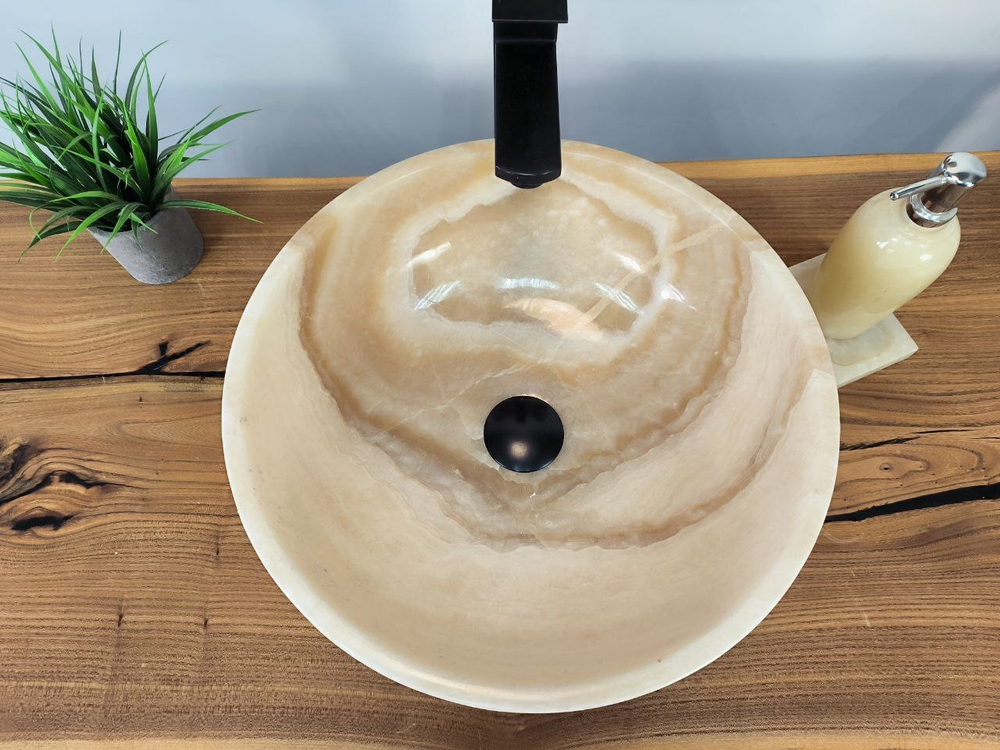 Раковина из оникса Bowl Natural BO-65737 40х40х15 из натурального камня