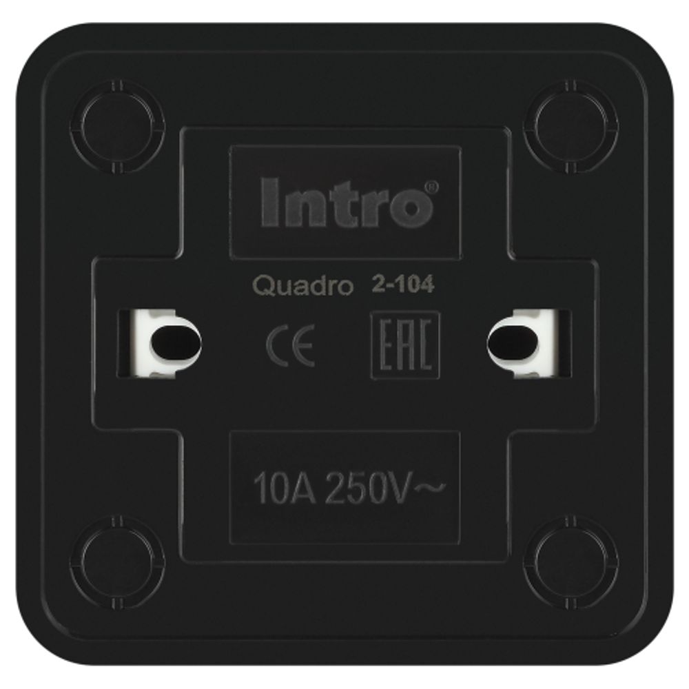 Выключатель Intro Quadro 2-104-05 двойной 10А-250В IP20 ОУ антрацит | Intro