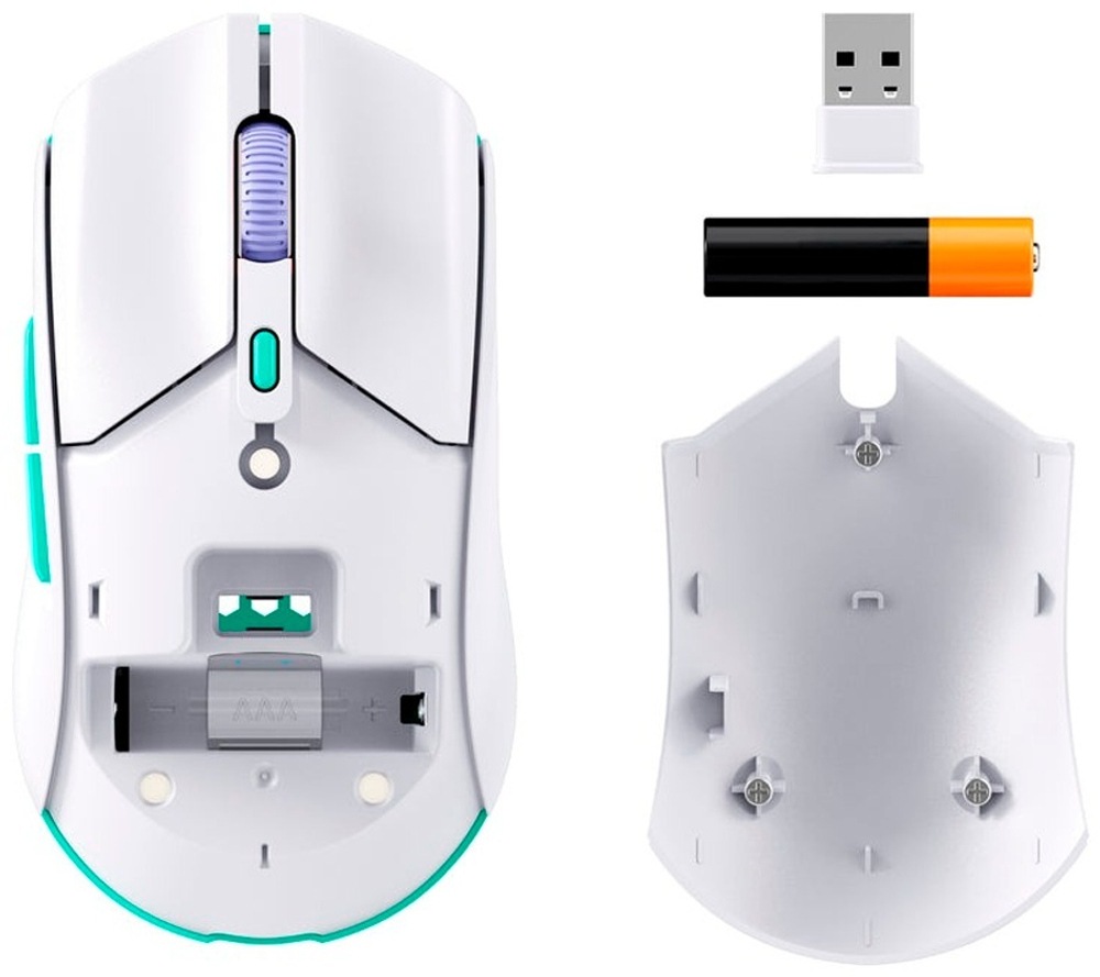 Мышь HyperX Pulsefire Haste 2 Core Wireless (Wht/Grn/Pur) 8R2E7AA белый