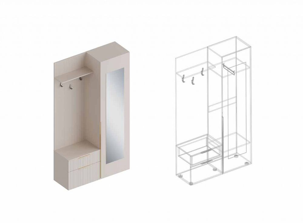 Прихожая с пеналом "Тефия" 1150 Правая,