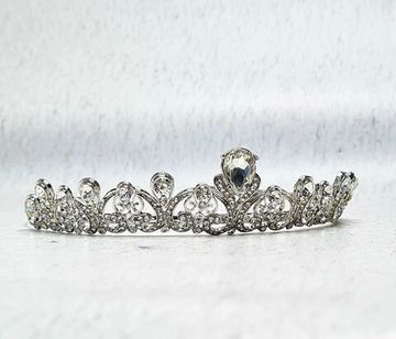 Диадема стразы,цветочки,горный хрусталь, жемчуг Высота: 3см Цвет: золото "Летто" (Итальянский дизайн) №1033.611