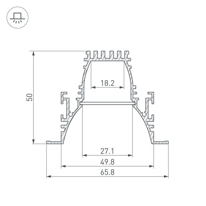 Профиль Arlight ARH-Line-6650-F-Comfort-2000 Anod 036351