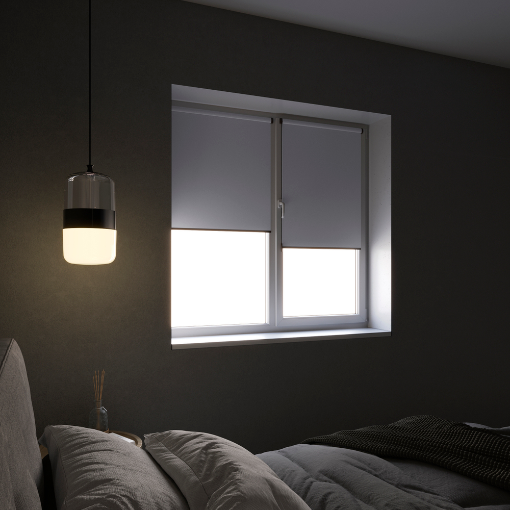 Штора рулонная Блэкаут Натали Белая Тёмная комплектация