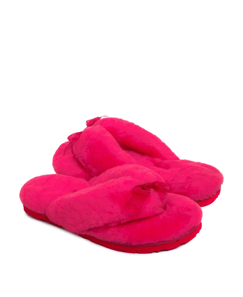 FLUFF FLIP FLOP II-rose red