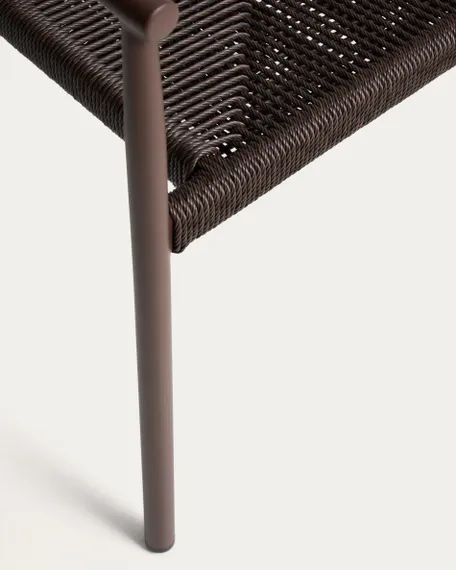 Уличный стул Livadia из коричневого алюминия и веревки
