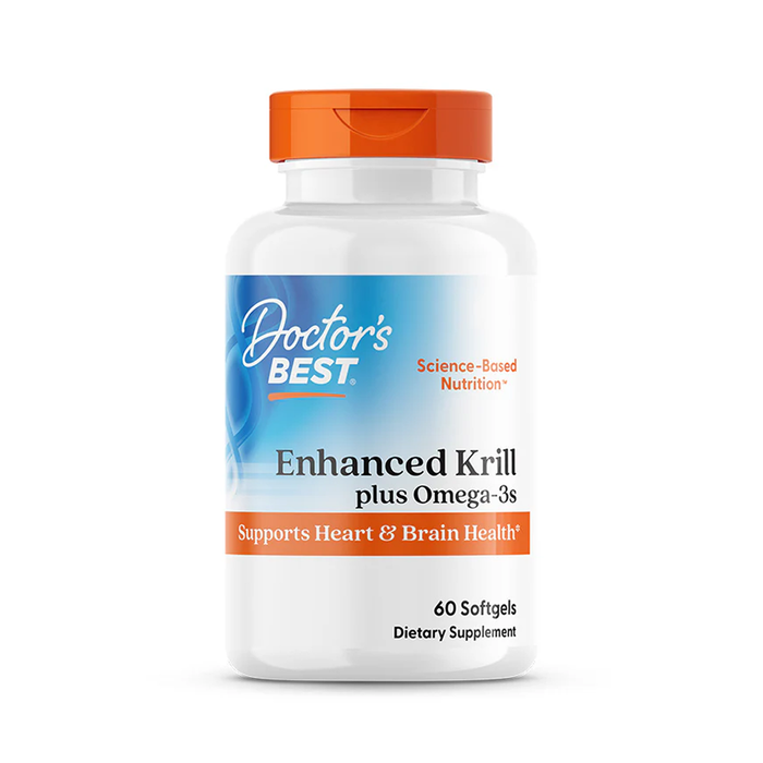 Обогащенный Криль с Омега-3 из Криля Superba, Enhanced Krill Plus Omega3 with Superba 2, Doctor&#39;s best, 60 гелевых капсул
