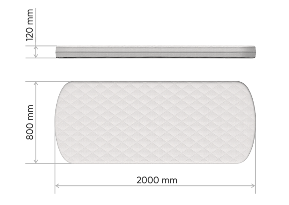 Матрас для кровати KIDI soft кокос/eco-foam/латекс 12 см (80*200 см)