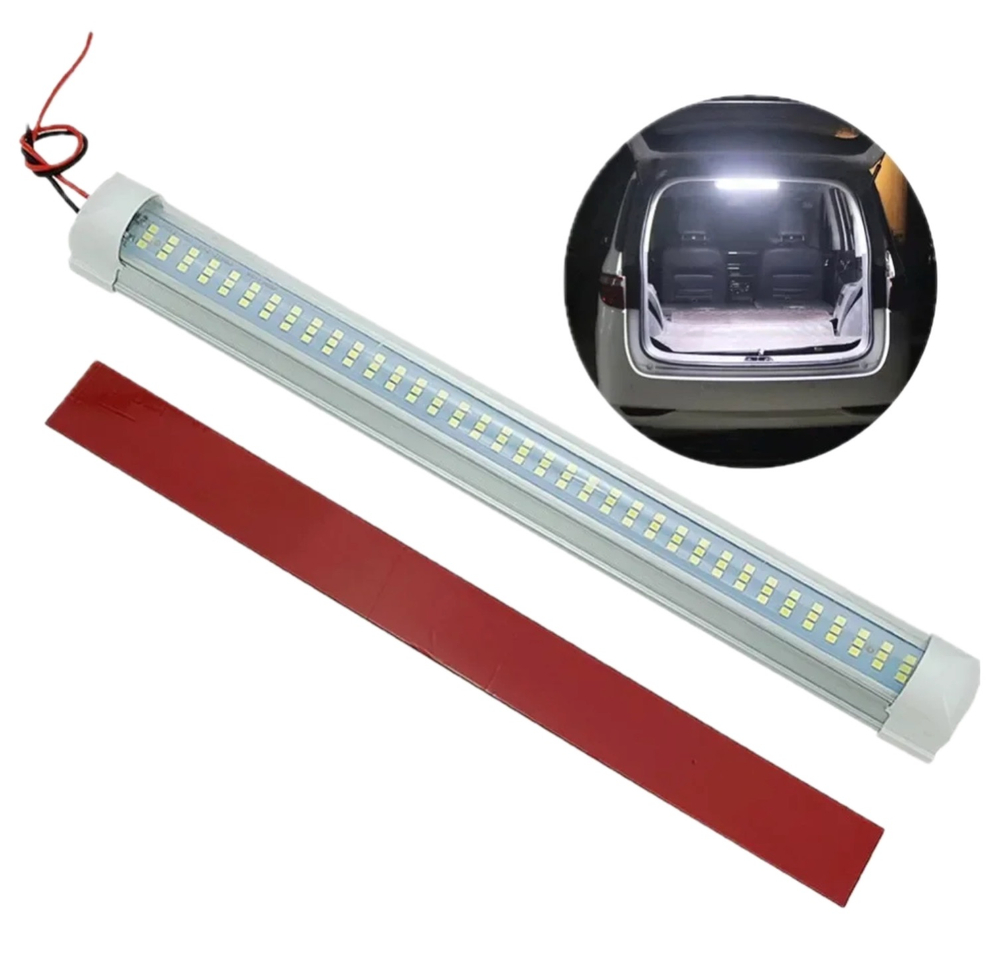 Плафон (Светлый) освещения салона автомобиля, светильник, 30 см, 12 Вт, 108 светодиодов, с выключателем, 12-80V (1 шт)