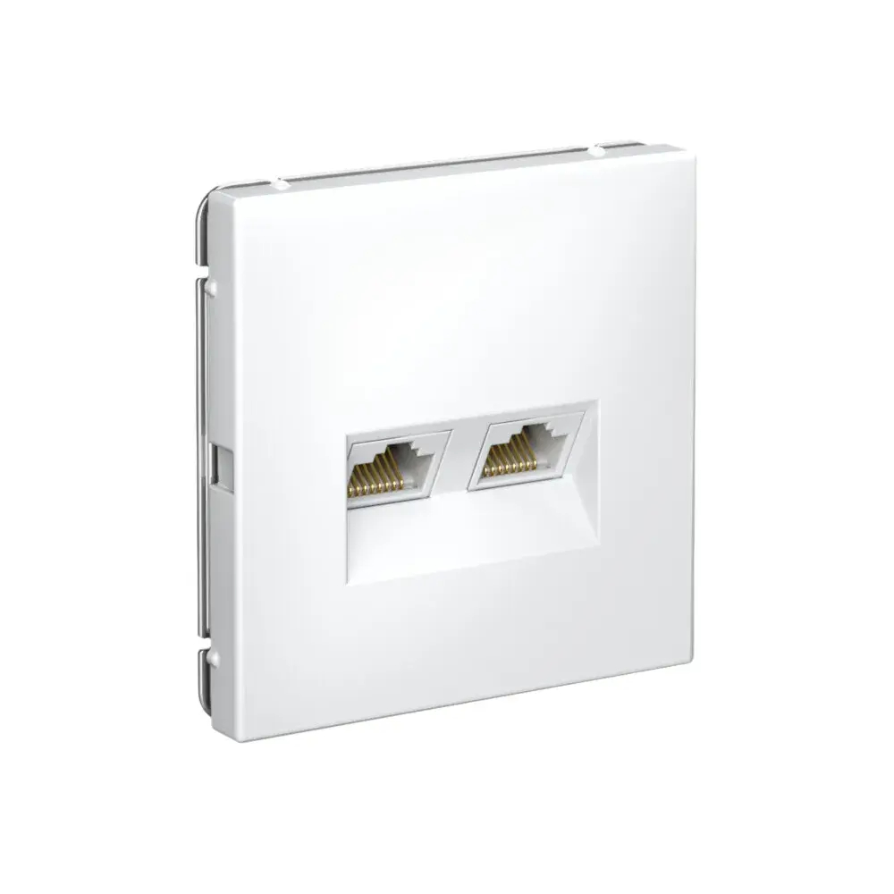 ARTGALLERY РОЗЕТКА двойная компьютерная RJ45+RJ45, кат.6А, механизм, БЕЛЫЙ