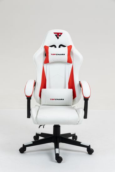 Кресло спортивное TopChairs Phantom бело-красный