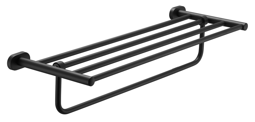 5119-C Полотенцедержатель с полкой  (ЧЕРНЫЙ) ViEiR  (10/1шт)