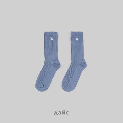 Носки Carhartt WIP Madison 2 Pack Socks артикул:I030923_frosted_blue - купить в магазине Дайс