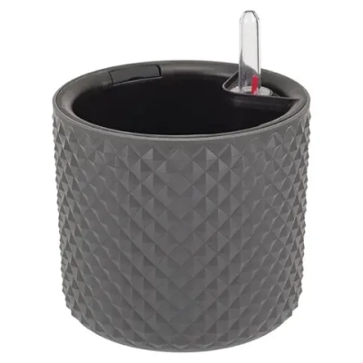 Кашпо ФАСЕТ D150мм с вставкой и с автополивом Графитовый (комплект 12 шт)