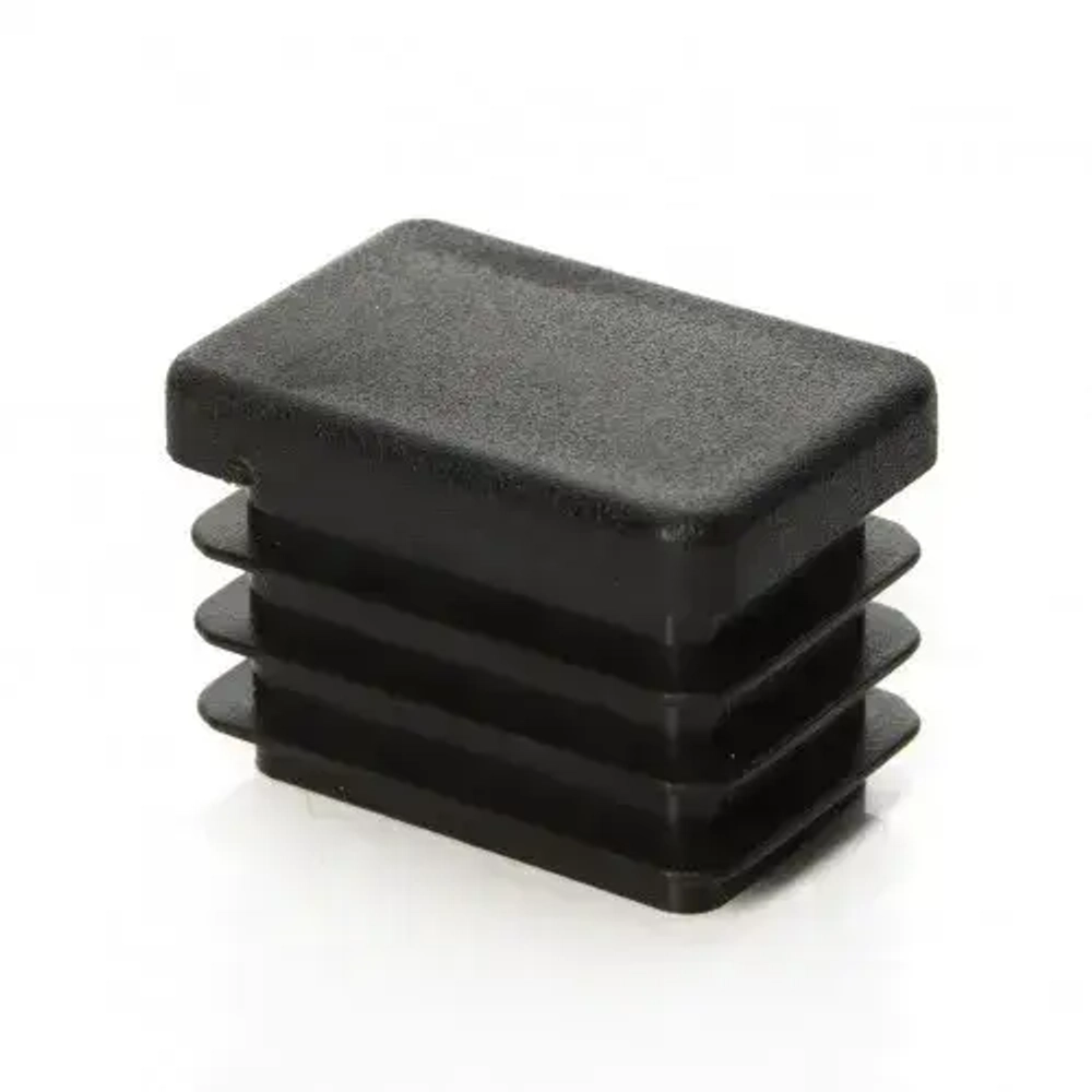 Заглушка 20х40 мм для профильной трубы пластиковая прямоугольная черная 10шт.