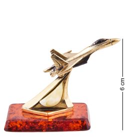 AM-3664 Фигурка «Истребитель СУ» (латунь, янтарь)