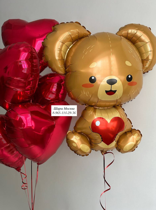 Мишка с сердечками