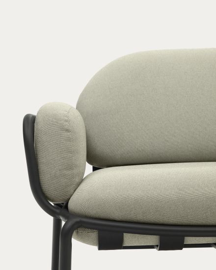 Трехместный уличный диван Joncols бежевый с графитовыми алюминиевыми ножками 225 см