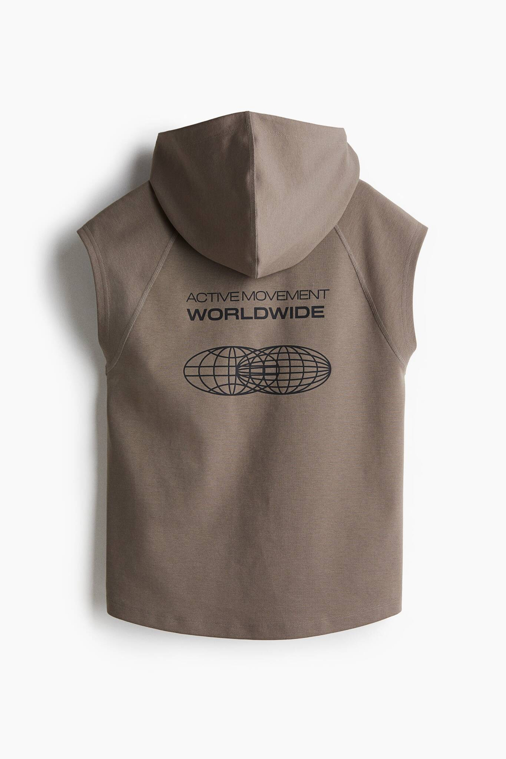 H&M Комплект из топа без рукавов и шорт с принтом, темно-бежевый