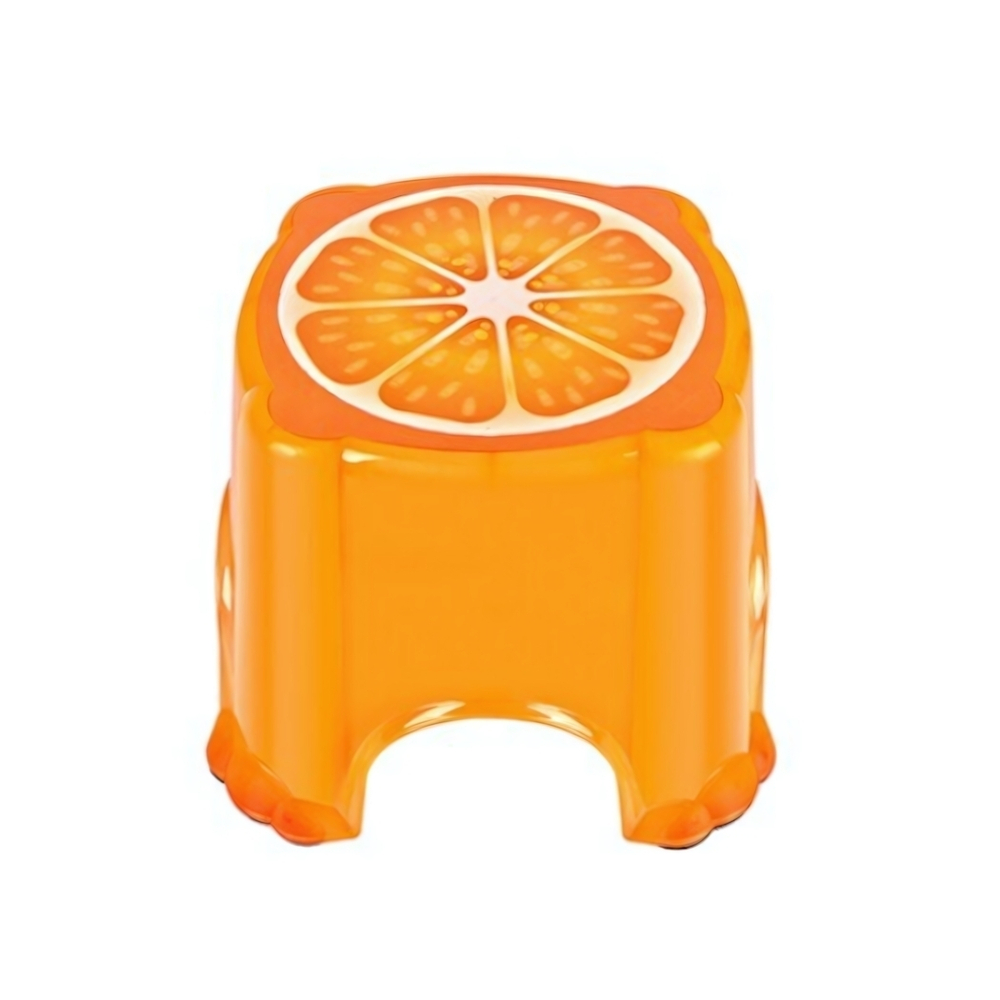 Табурет детский с рисунком "Апельсин" с прорезин ножками цвет оранжевый