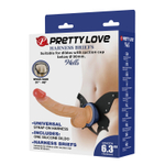 Поясной страпон Wells: трусики в форме бабочки и фаллоимитатор-насадка (Цвет: телесный)